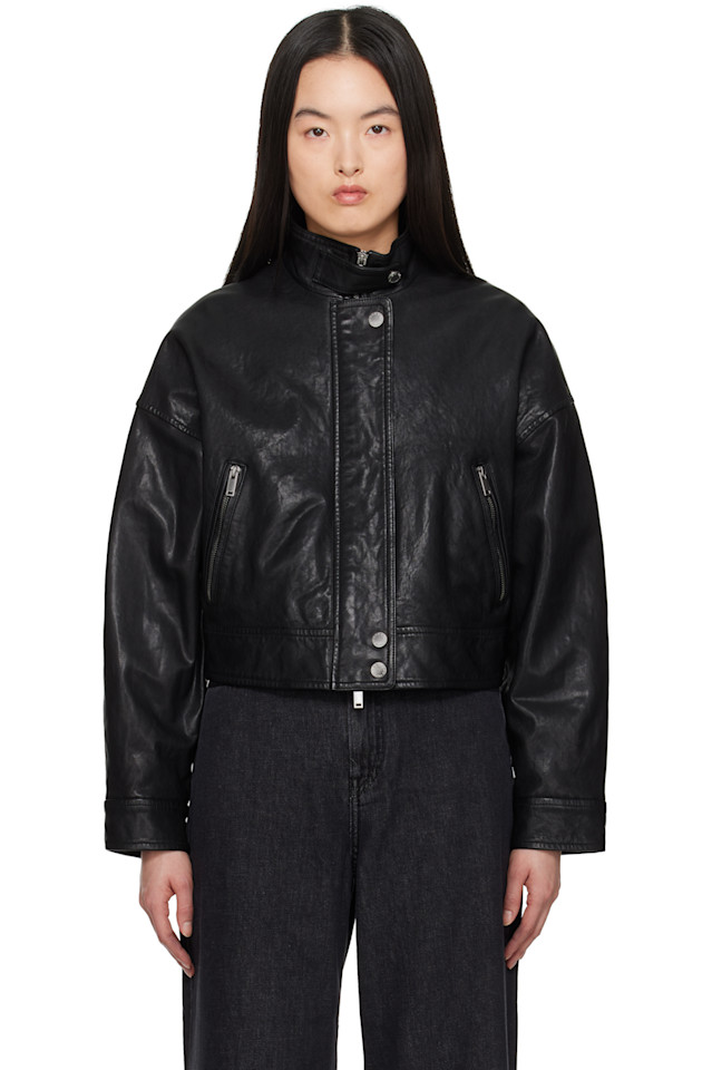 

Кожаная куртка-бомбер Angel Weekend Max Mara, черный