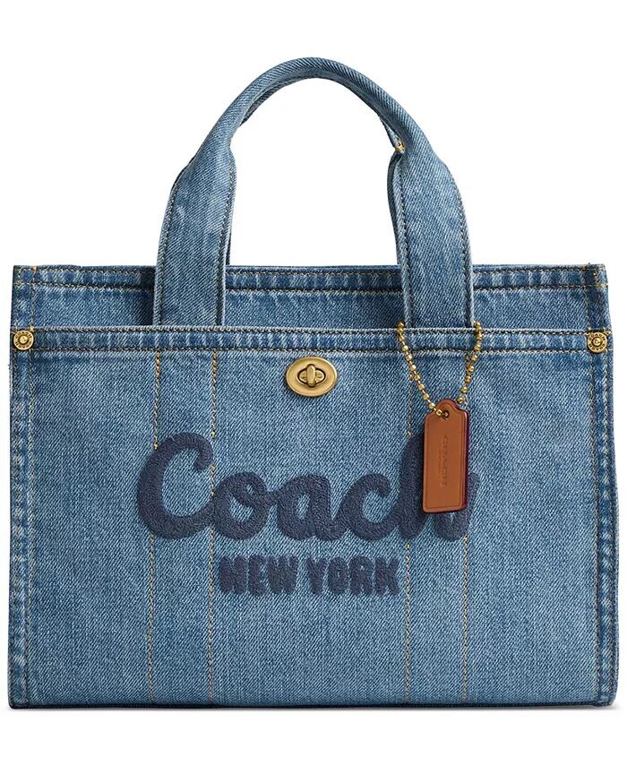 

Сумка-тоут Denim Cargo 26 COACH, синий