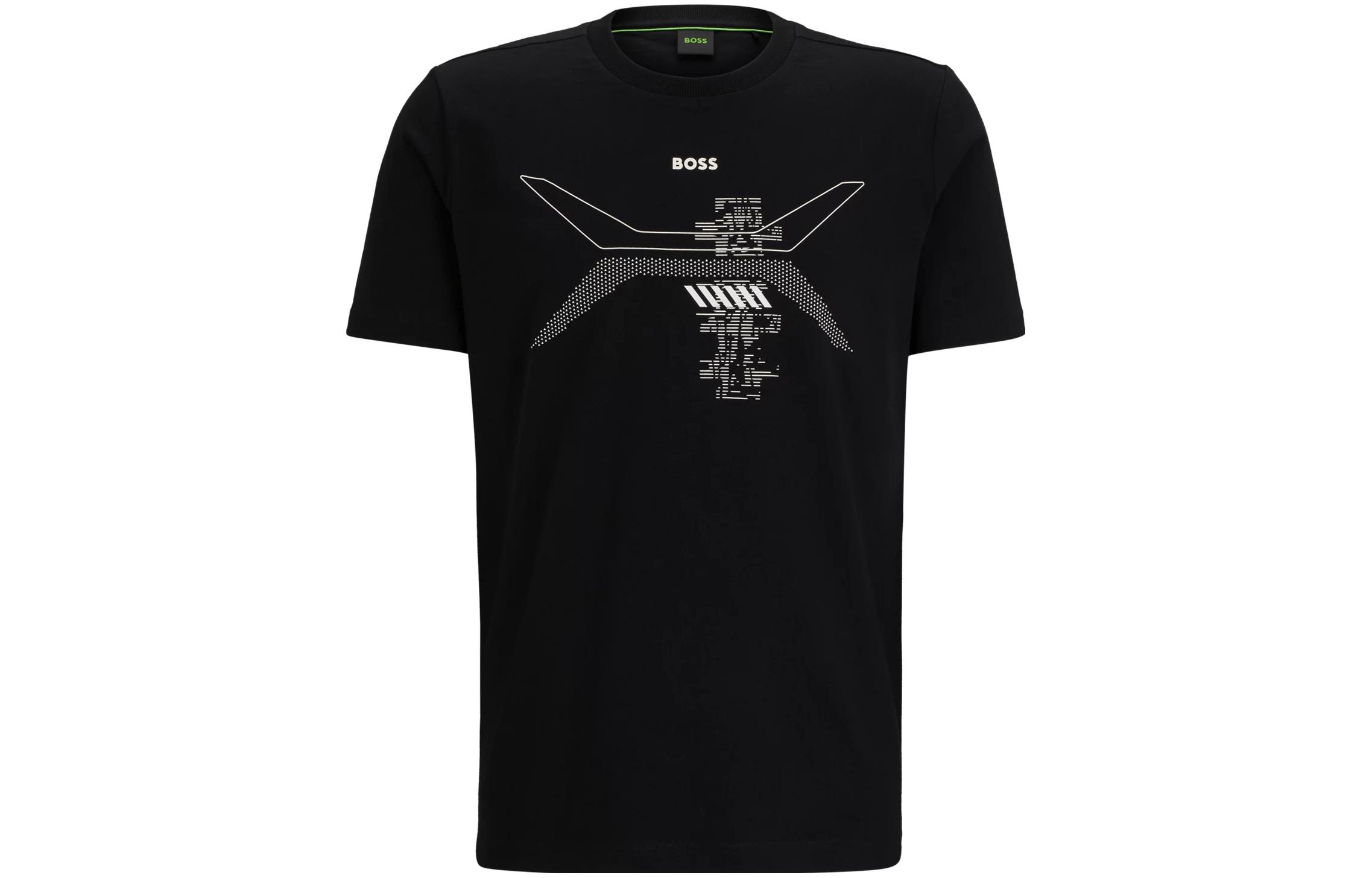 

Футболка Cotton с принтом Boss Graphic HUGO BOSS, черный