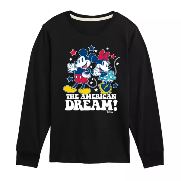 

Футболка с длинным рукавом для мальчиков 8-20 лет Mickey & Minnie Mouse "Американская мечта" Disney, черный