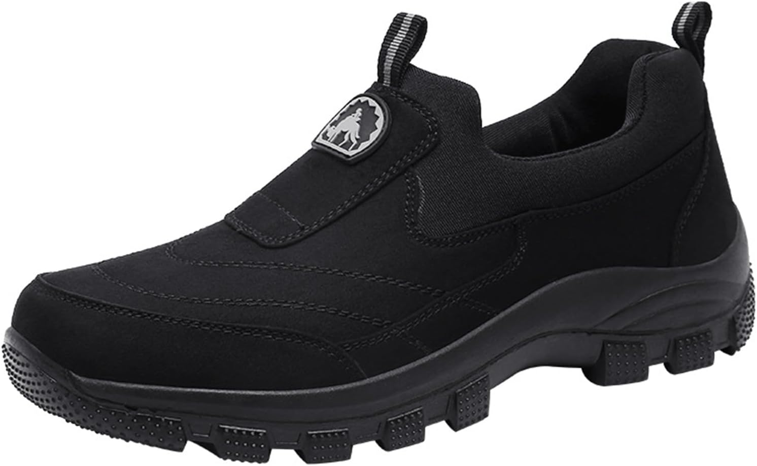 

Мужские ортопедические походные туфли Tokouk из кожи, удобные и дышащие, повседневные и легкие слипоны для ходьбы, ботинки для прогулок на открытом воздухе, нескользящие кроссовки, черный