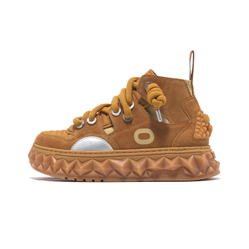 

OETZI Лёгкие дышащие высокие кеды Ice Man Oz с абразивоустойчивостью и эффектом увеличения роста унисекс коричневые, цвет Brown T24341021