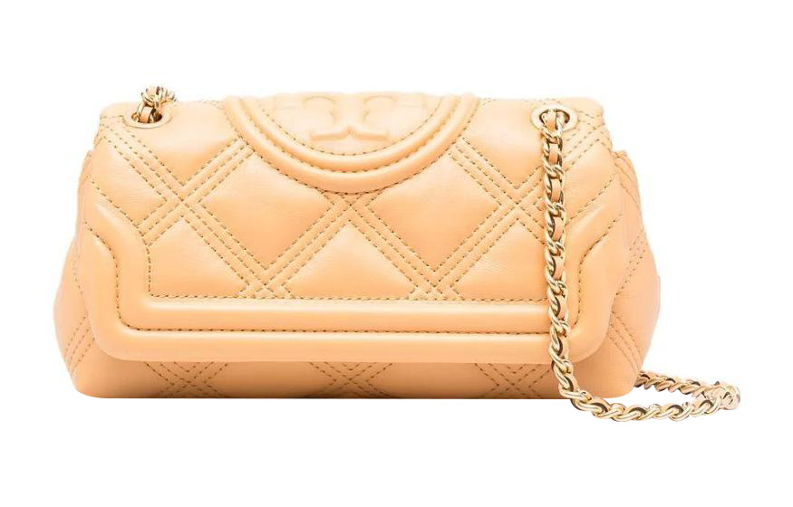 

Флеминг Грейн Лезер Портативная Сумка Через Плечо Женская Желтая TORY BURCH