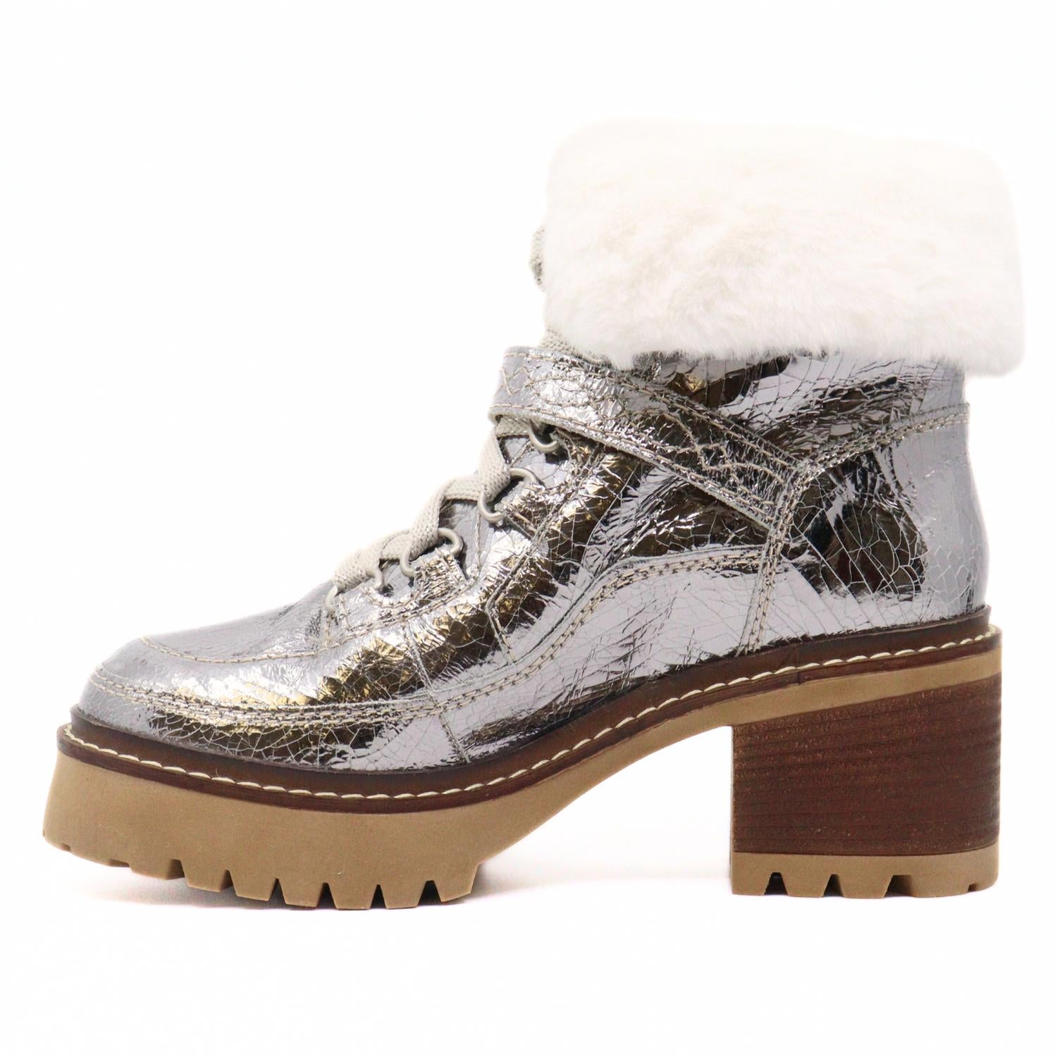 Женские уютные ботинки Jasper Hiker в бледно-металлическом оттенке Free People, Pale Pewter — фото 3
