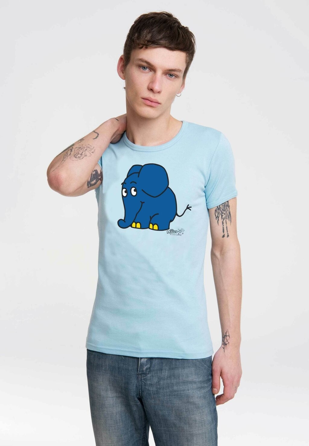 

Футболка с принтом SENDUNG MIT DER MAUS ELEFANT LOGOSHIRT, цвет hellblau