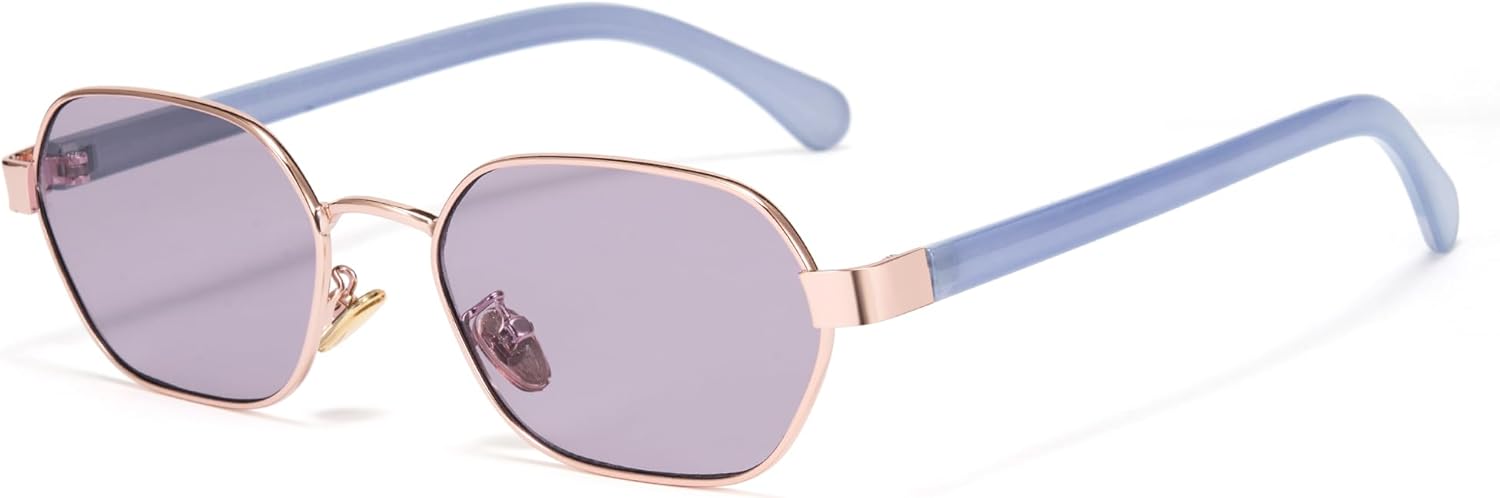 

Винтажные металлические солнцезащитные очки Cyxus для мужчин и женщин в стиле ретро "Старые деньги", с защитой от УФ-излучения, классическая овальная оправа, артикул 1283, 04-rose Gold Frame-purple Lens