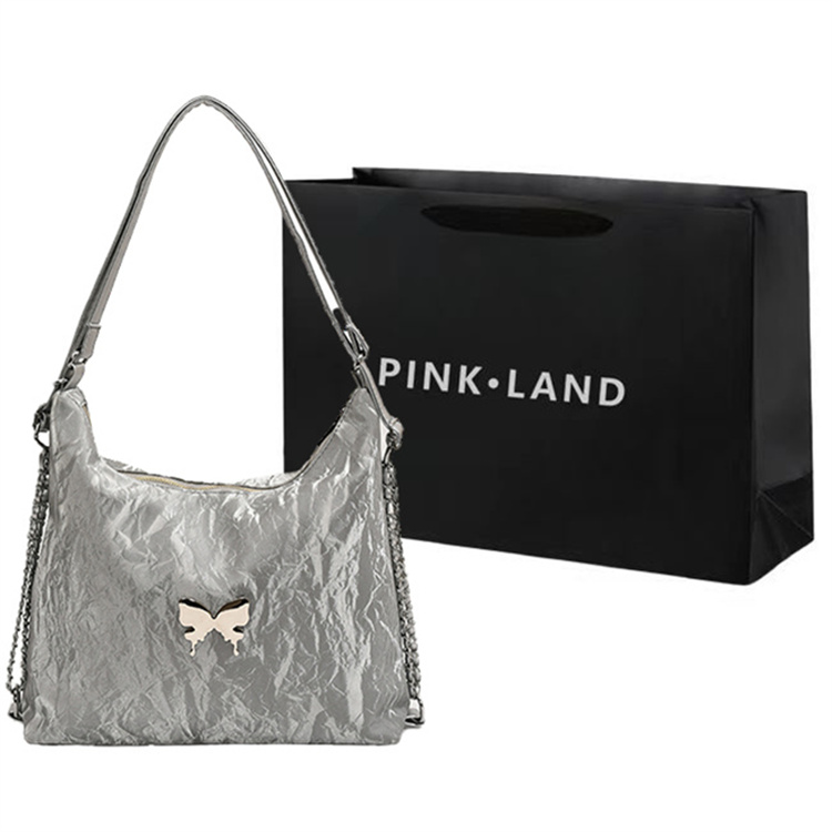 

Сумка через плечо PU обычная женская экрю/серебро/черный/розовый PINK·LAND, Розовая+Шопер