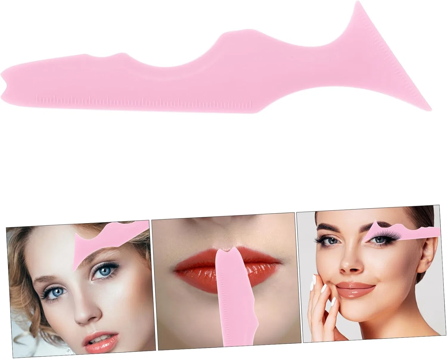 Трафарет для макияжа Silicone Beauty Ruler Iwowhero розовый — фото 2