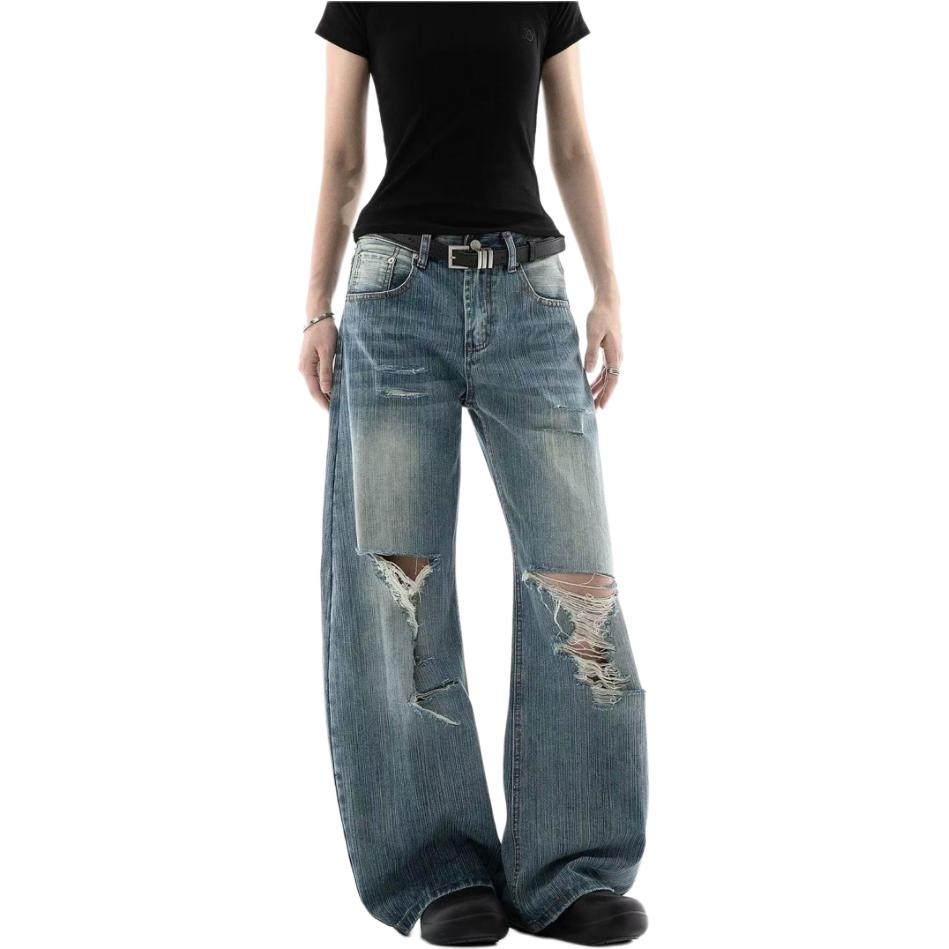 

X1617 Джинсы Unisex Blue Moderate Wide Leg