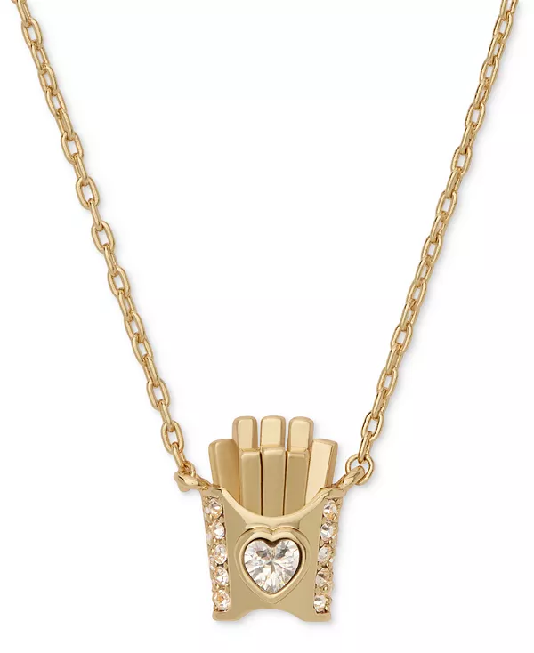 

Кулон с надписью «Счастливого Дня Жарки» из кубического циркония Kate Spade New York, clear/gold