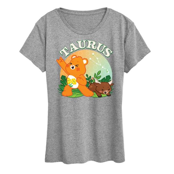 

Футболка Care Bears для женщин с принтом "Телец" Licensed Character, серый