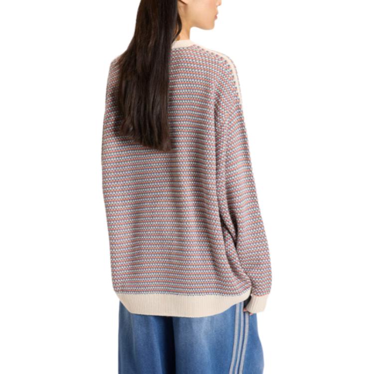 Вязаный свитер Unisex Adidas Originals, коричневый/серый — фото 4