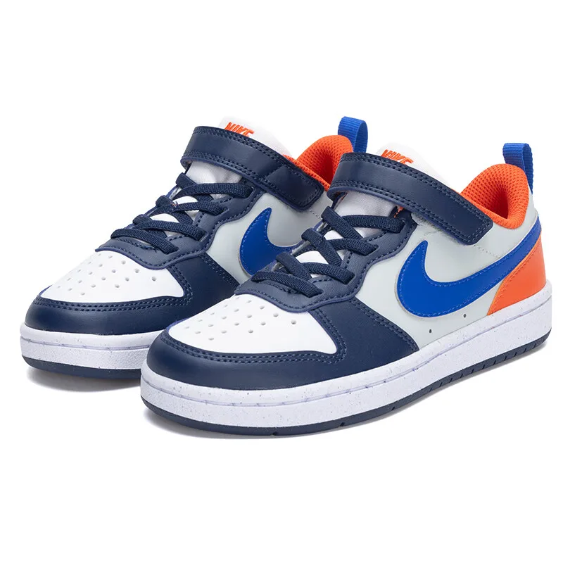 Nike Court Borough низкие повседневные кроссовки бело-синие для детей 3-7 лет — фото 4