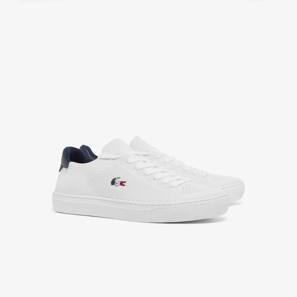 Мужские низкие кроссовки La Piquee 2.0 бело-тёмно-сине-красные от Lacoste — фото 2