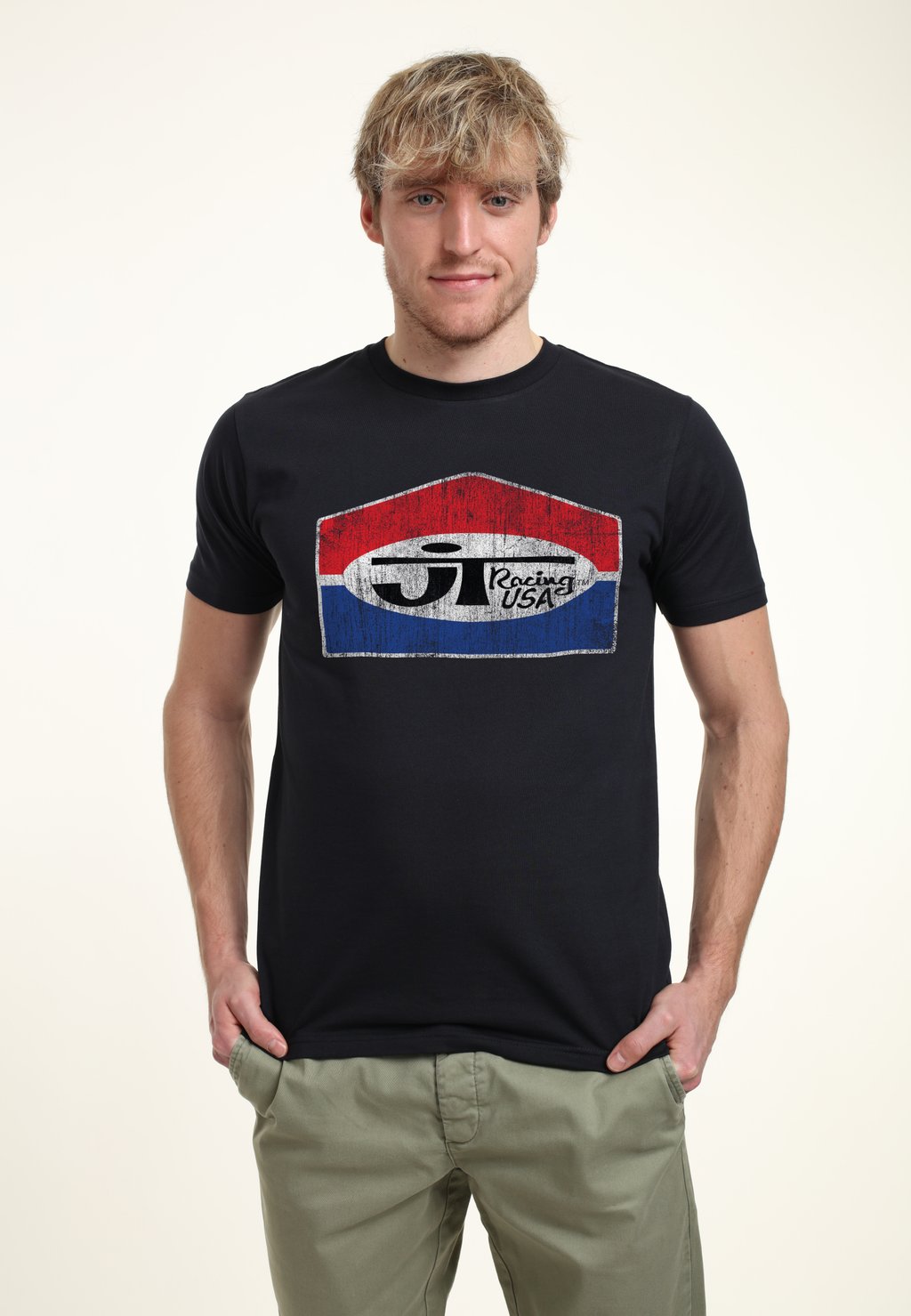 

Футболка с принтом JT RACING FADING CLASSIC LOGO Henry Tiger, темно-синий
