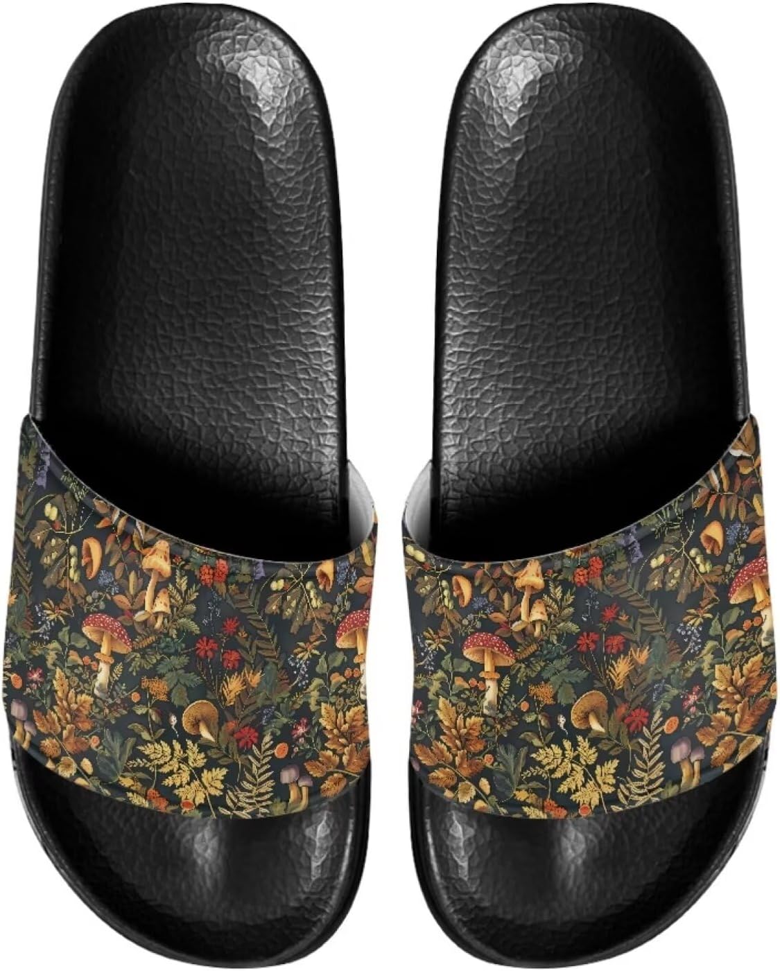 

Унисекс слайд-сандалии JoyLamoria с принтом, домашние тапочки для ванной, повседневная обувь на плоской подошве для мужчин и женщин, Mushroom Blossoms Print