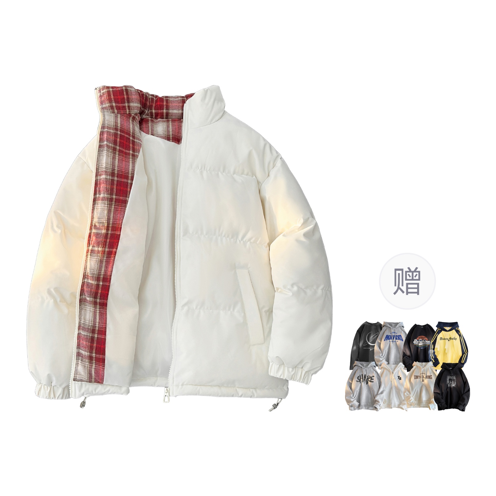 

Пуховик для мужчин и женщин WARRIOR, бежевый[comes with random fleece-lined hoodies & sweatshirts]