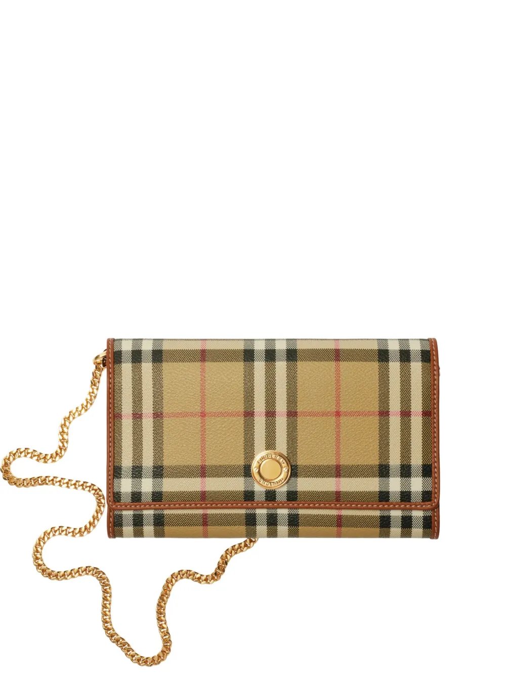 

Кошелек на цепочке в клетку BURBERRY, нейтральный