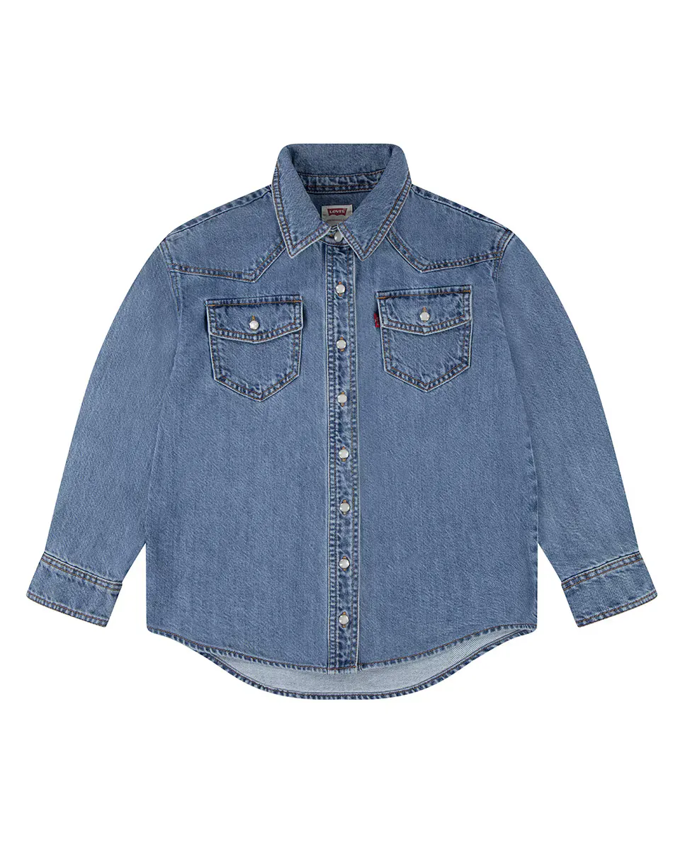 

Свободная джинсовая рубашка Levi's для девочек, синий