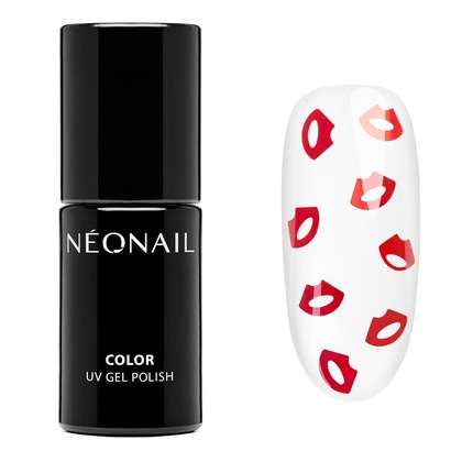 

Лак для ногтей Neonail UV 7.2ml - Don't Talk, Just Kiss - Clear with Red Kiss Mouths
