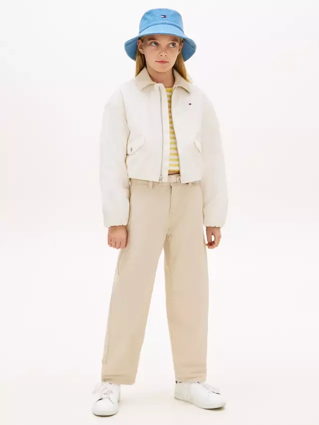 Детская хлопковая свободная куртка, бежевая Tommy Hilfiger — фото 2