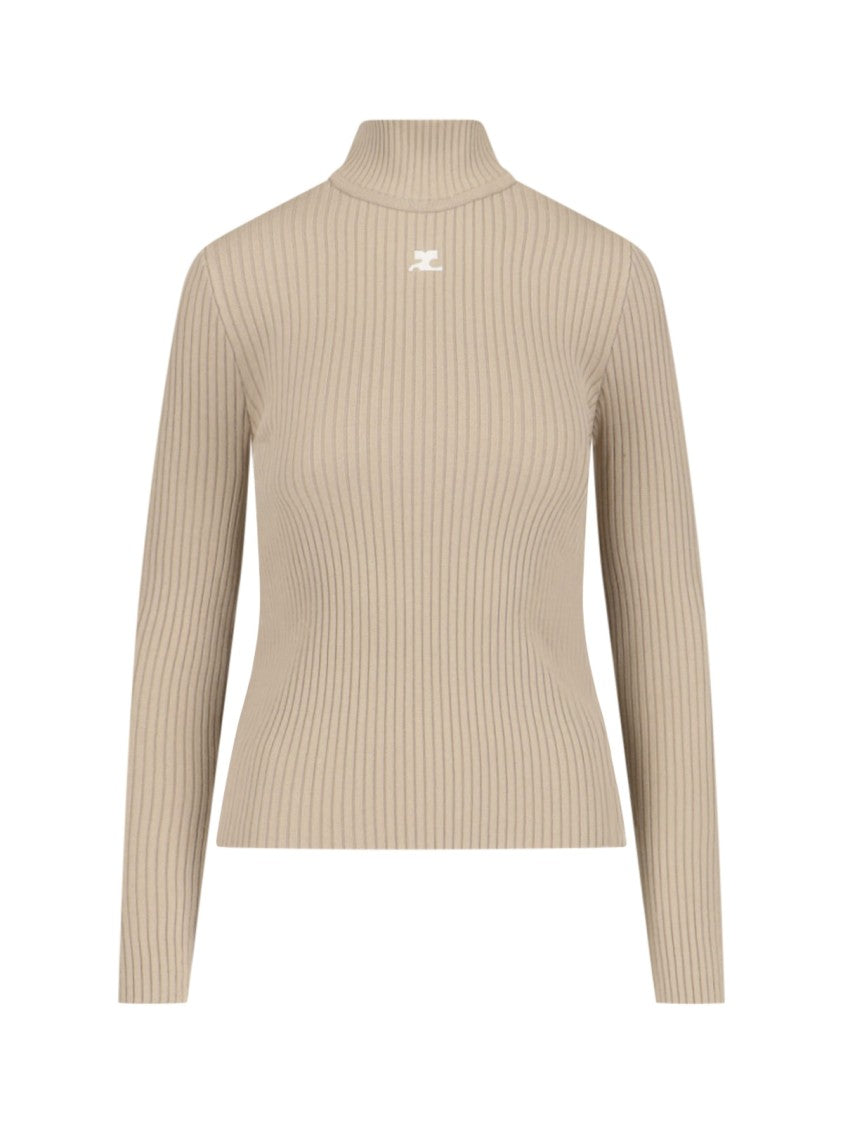 

Рельефный водолазный топ с вышитым лого Courrèges, Neutrals