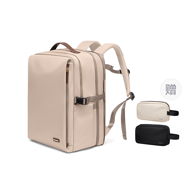 

GOLF Тканевый дорожный рюкзак для ноутбука 15.6 дюймов студенческий рюкзак большой женский разноцветный, Milk Tea Apricot (Expandable Capacity Version)