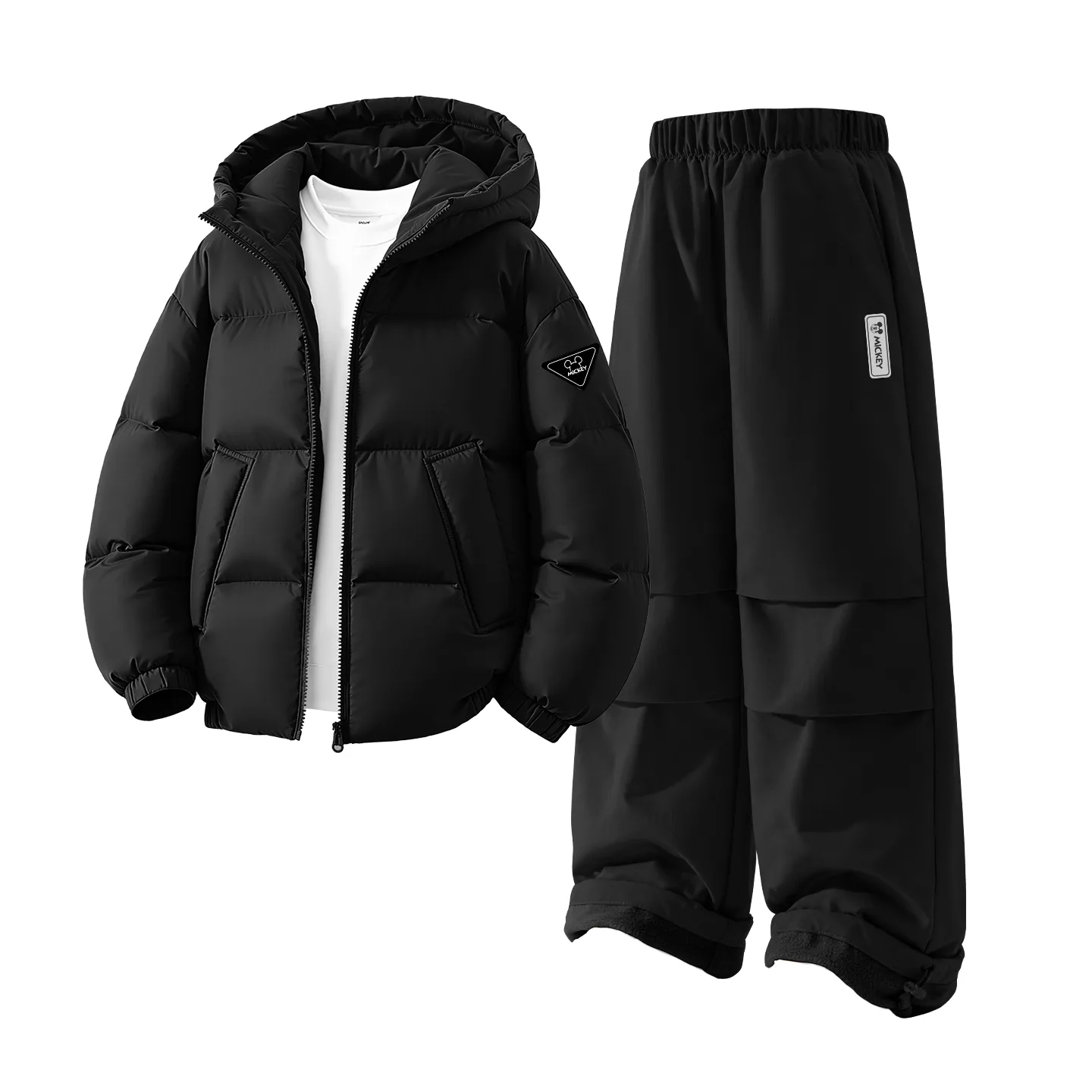 Детская повседневная худи с капюшоном Disney, [Thickened and Fleece-Lined]DiH Triangle Hook-and-Loop K Black+DiH Square Hook-and-Loop K Black