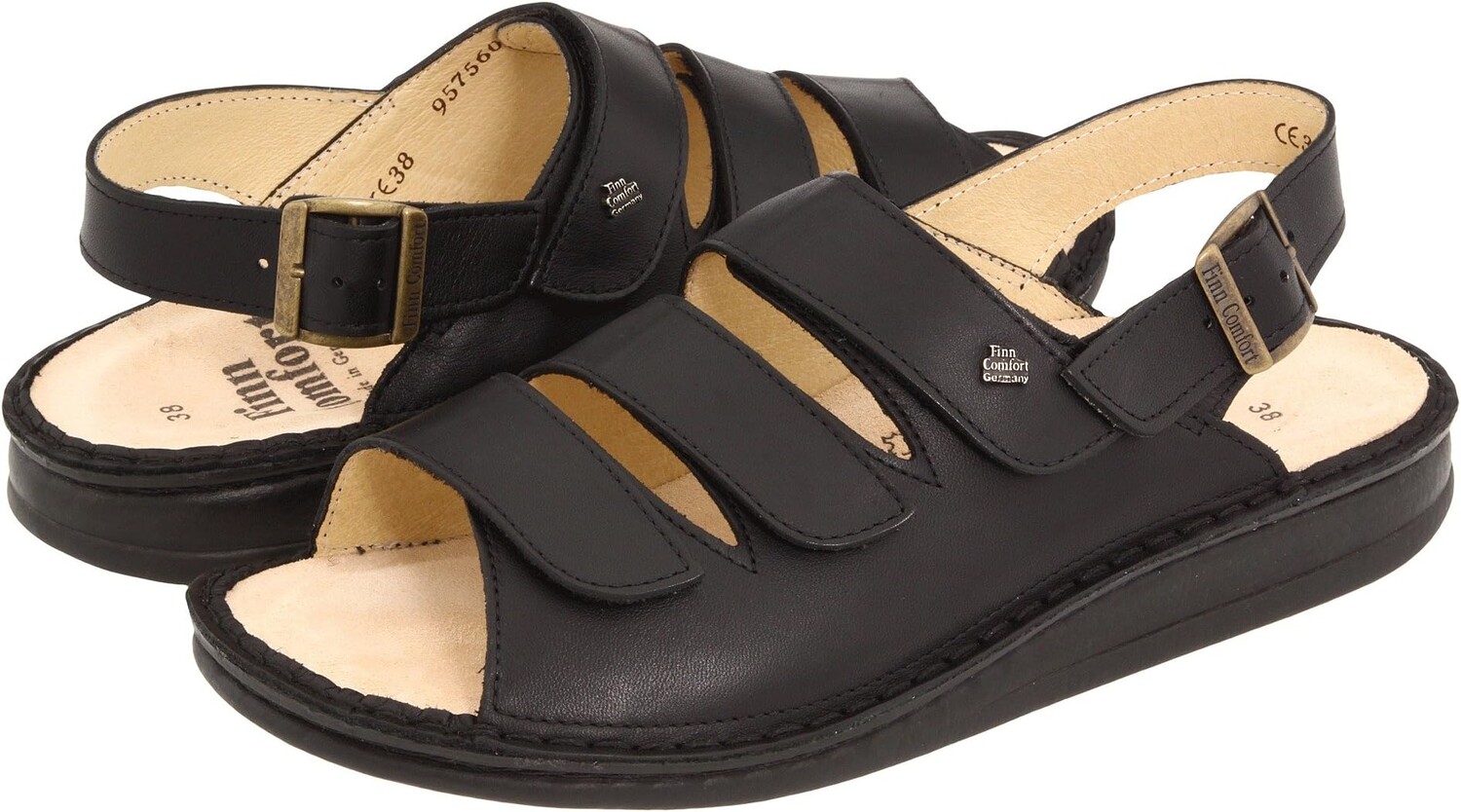 Сандалии на плоской подошве Sylt - 82509 Finn Comfort, цвет Black Nappa Soft Footbed