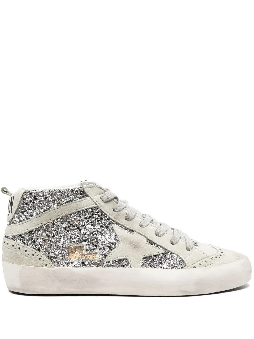 Кеды Mid-Star с блестками GOLDEN GOOSE, серебяный