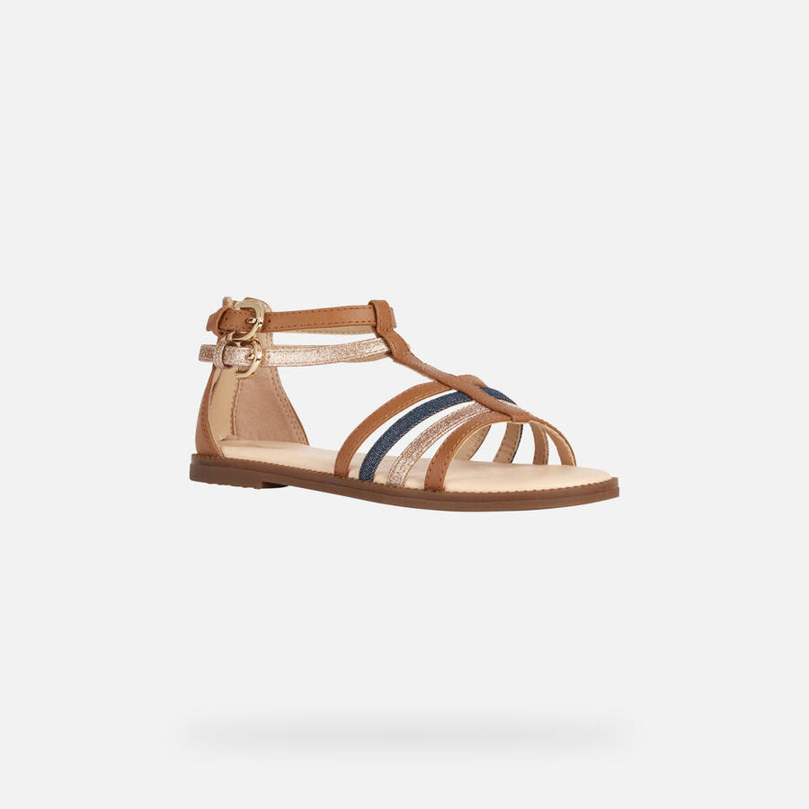 Сандалии Geox модель J Sandal Karly Girl цвет коричневый — фото 3