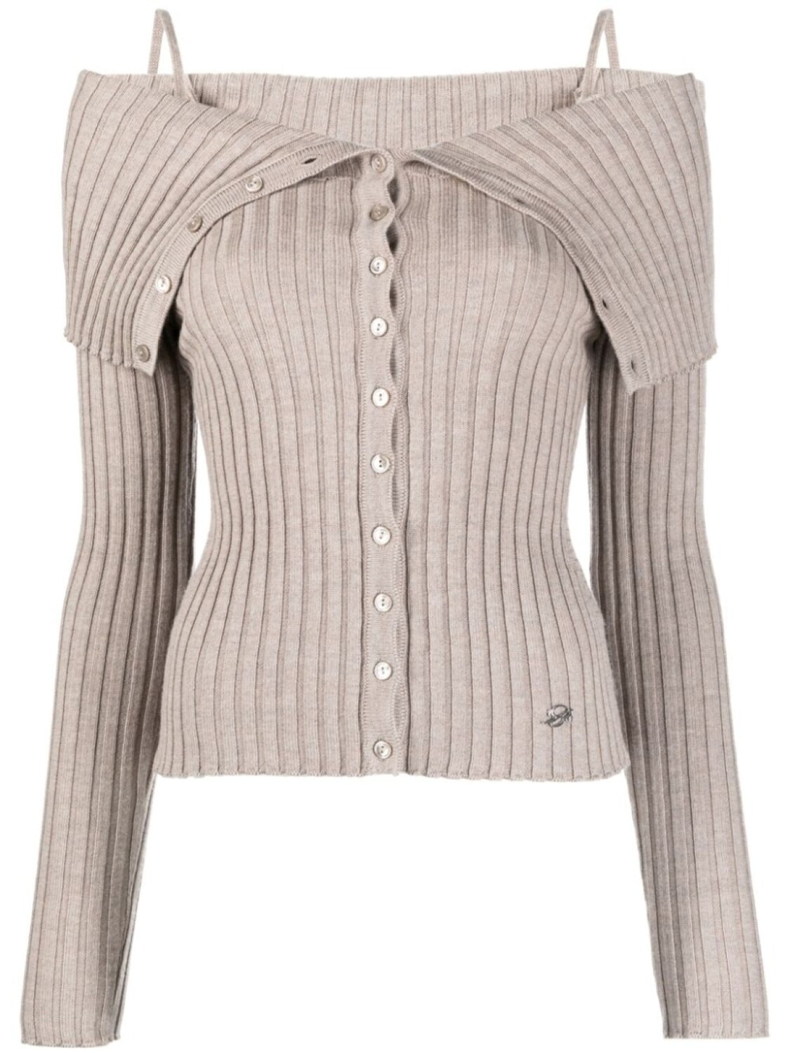 

Blumarine шерстяной кардиган с открытыми плечами, нейтральный цвет