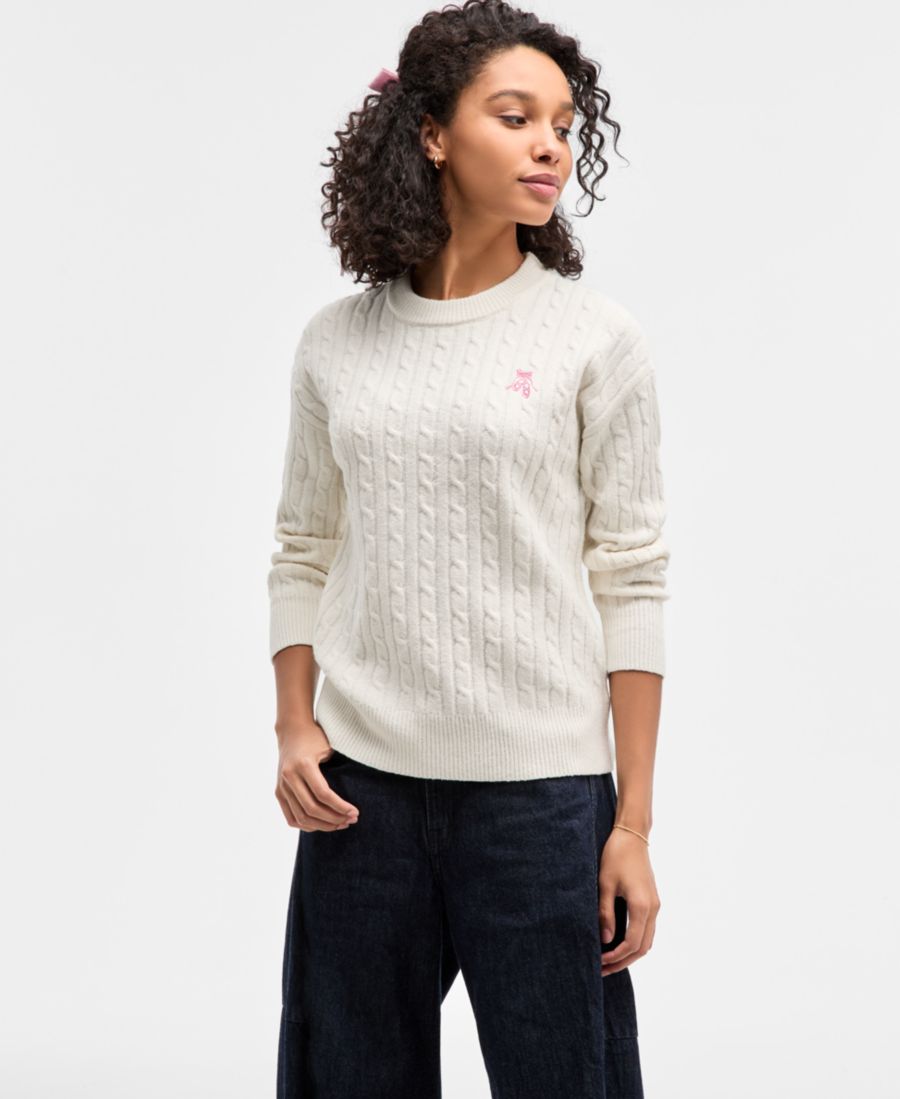 

Детский балетный свитер крупной вязки с вышивкой Hooked Up by IOT, Egret