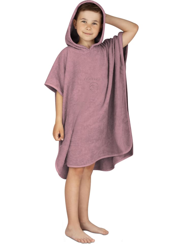 

Normani Детский банный пончо из органического хлопка, розовый