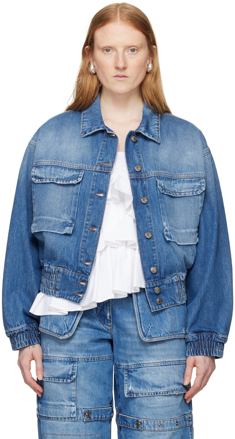 

Джинсовая куртка оверсайз цвета индиго Msgm