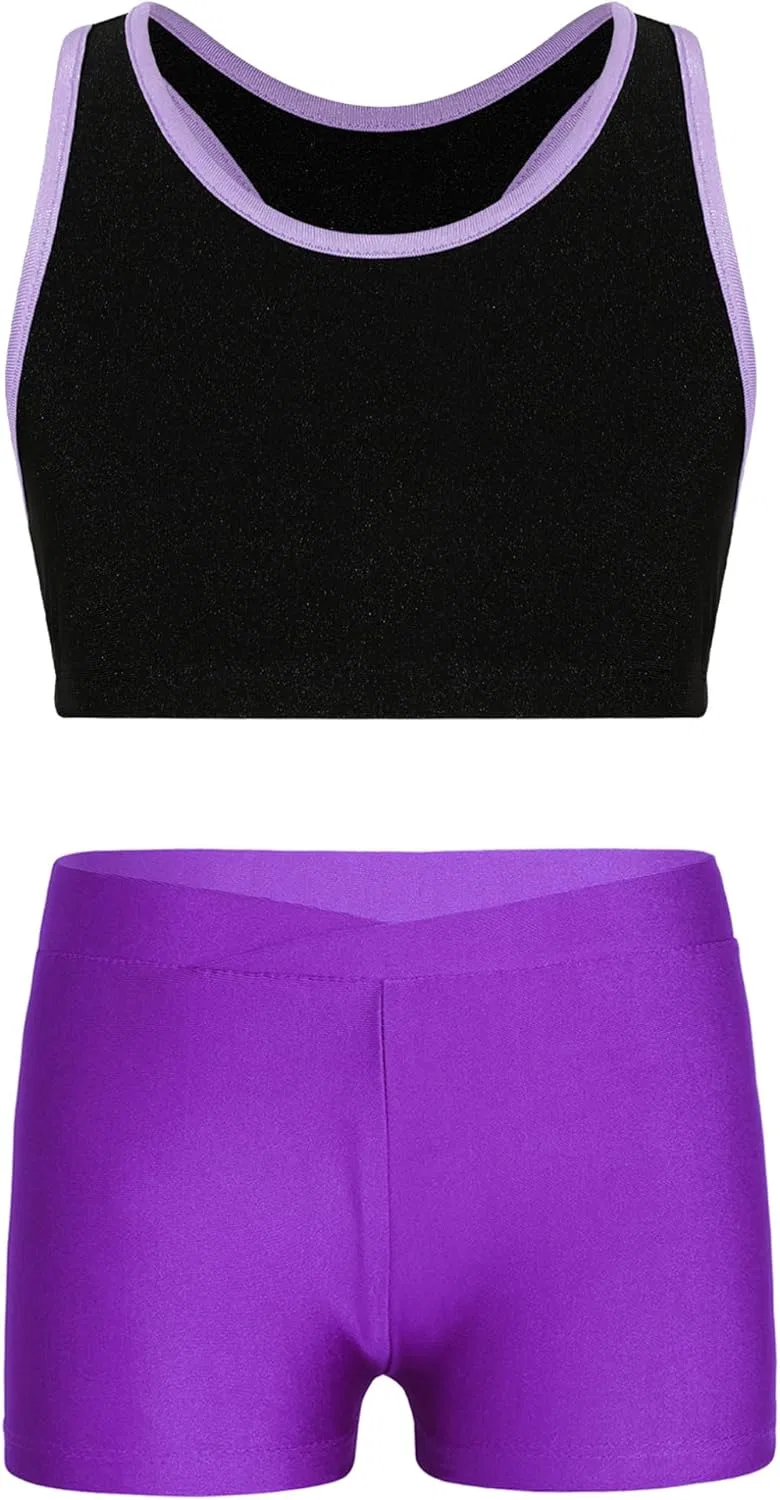 Детский спортивный комплект из топа и шорт YEAHDOR, Lavender