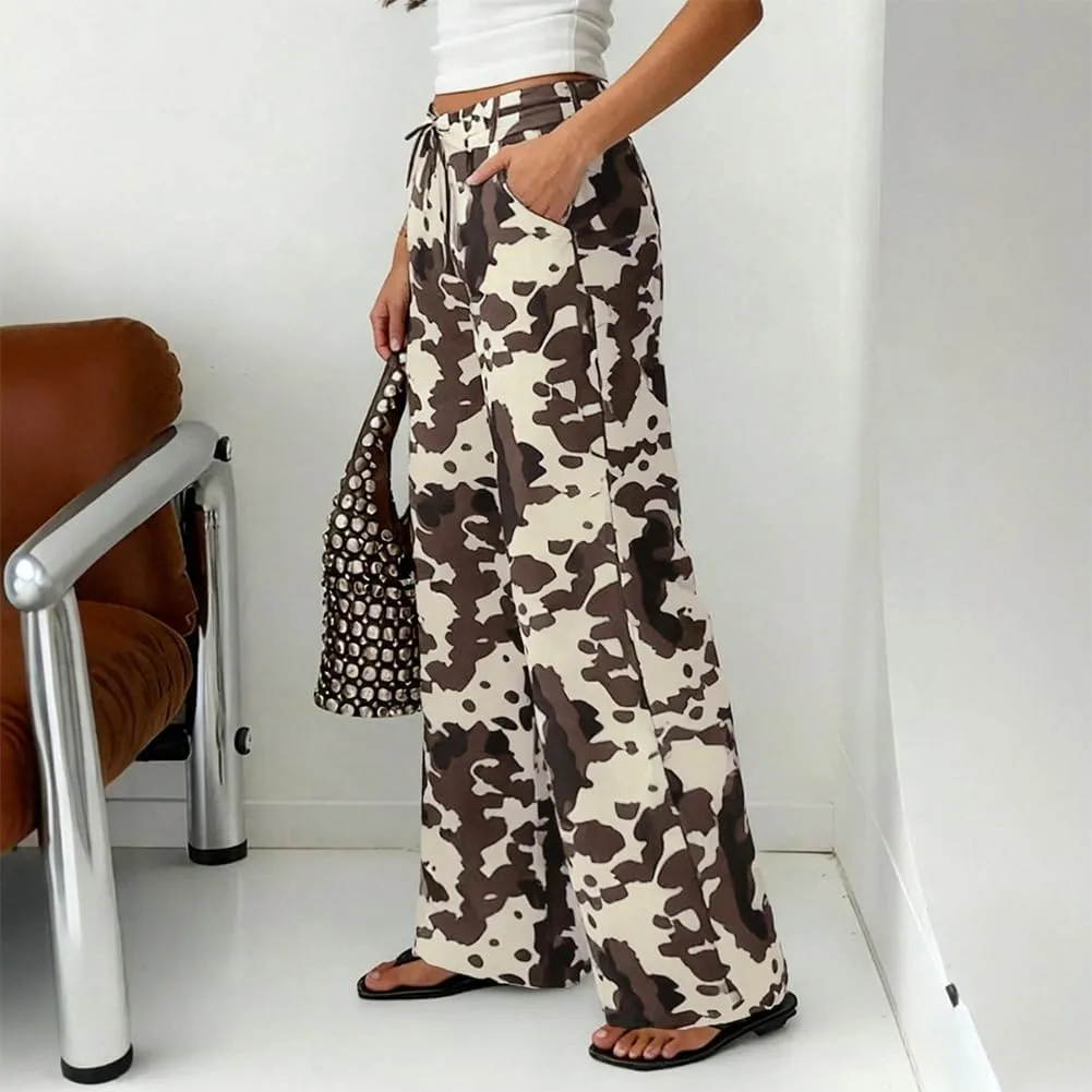 Джинсы Cow Print Wide Leg для женщин — фото 3