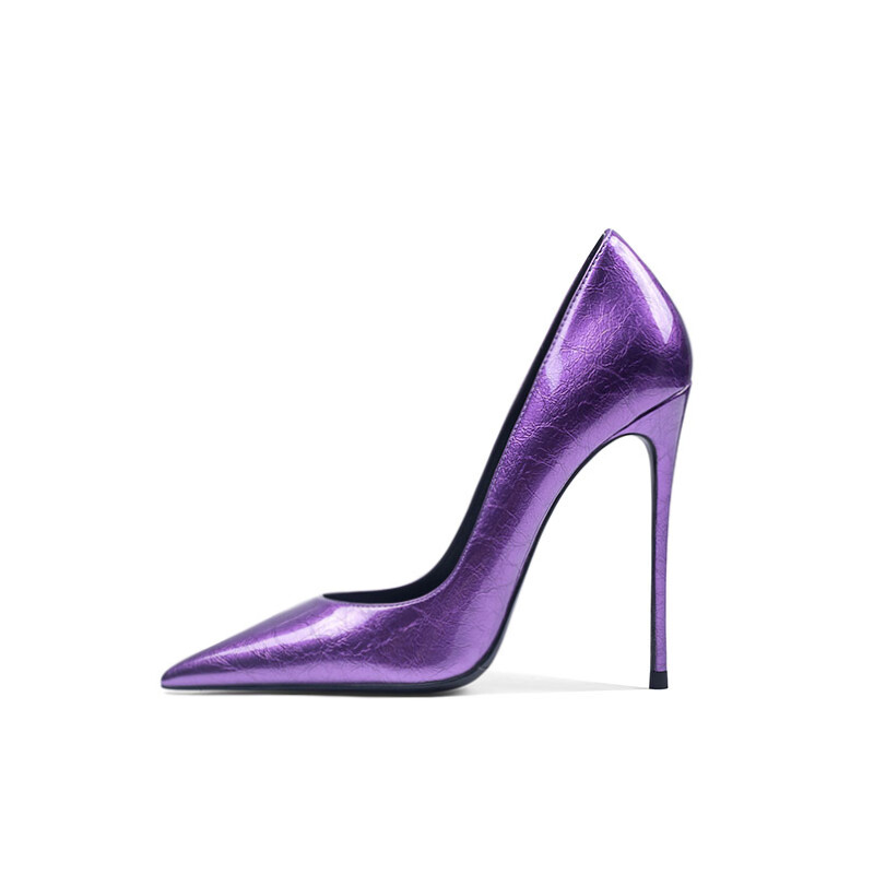 

Туфли женские на высоком каблуке Ganxiaojie, цвет Patent leather purple 9cm