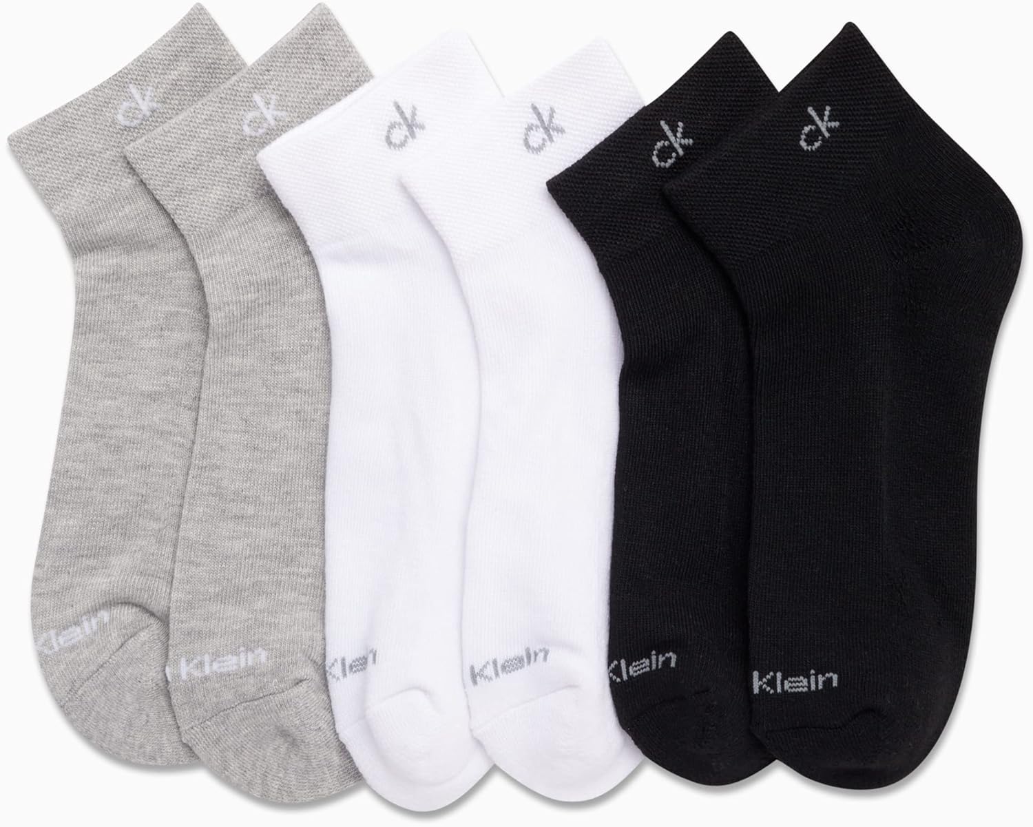 Женские носки Calvin Klein Quarter Socks, 12 пар, с амортизацией, для спорта, бега, спортзала, носки Quarter Sock, Black/White/Grey — фото 2