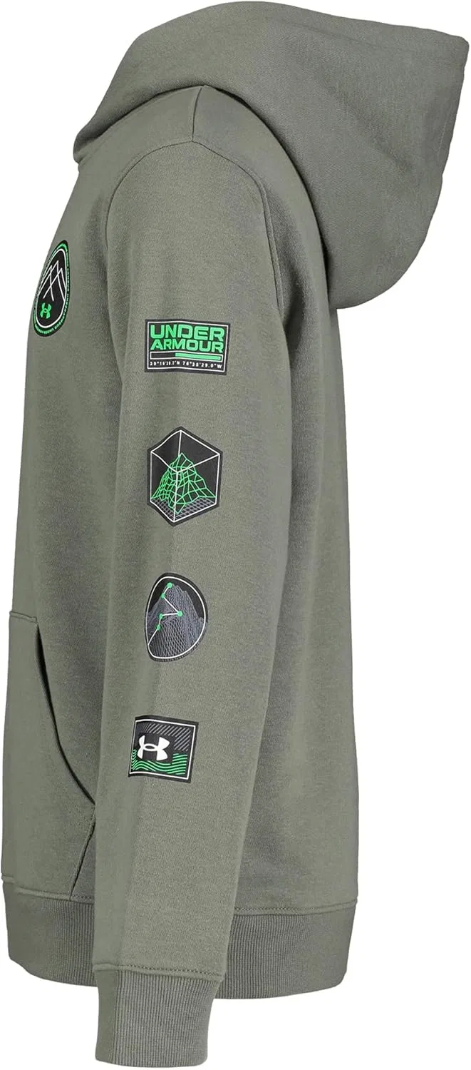Детская толстовка с капюшоном, флисовая, Under Armour, Sage Badge — фото 3