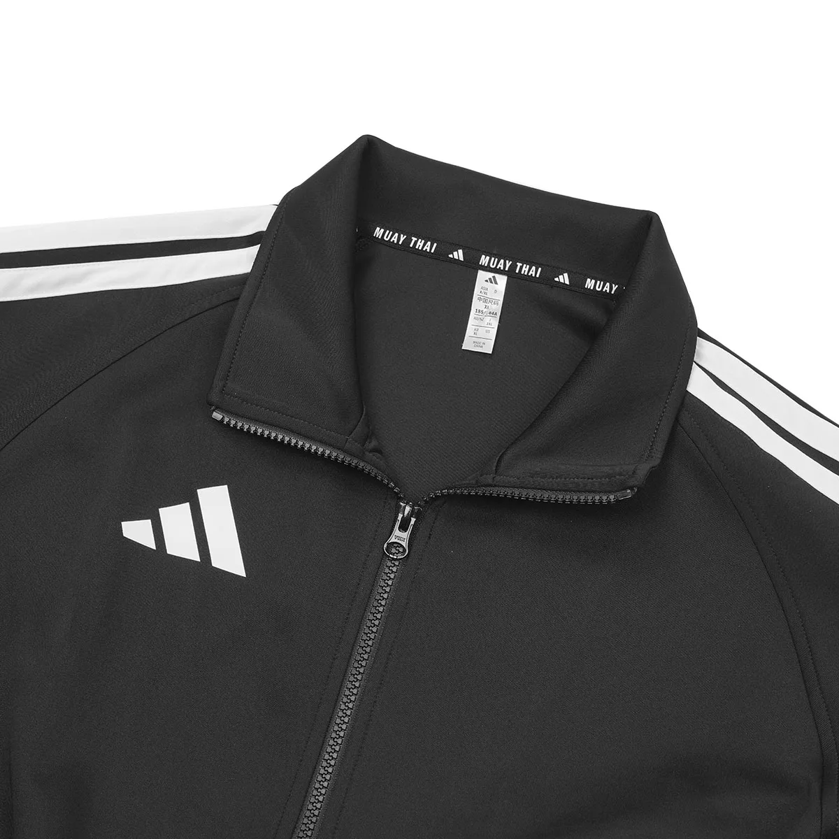 Adidas Куртка Unisex 3 Stripes черная с воротником стойкой — фото 4