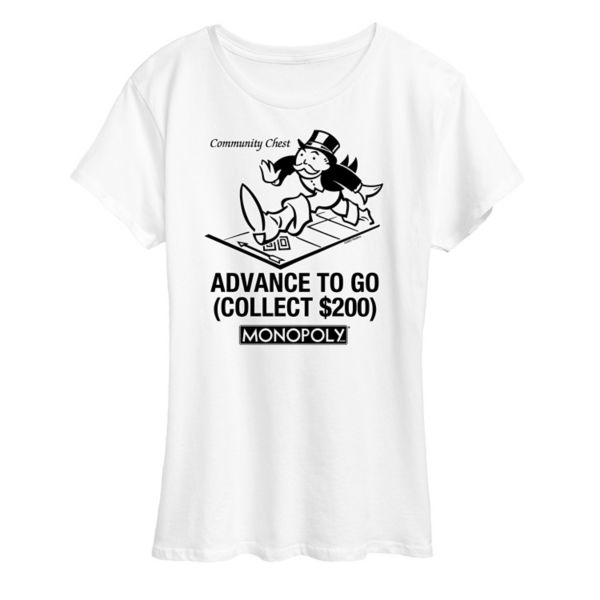 

Женская футболка с принтом Monopoly "Advance to go" Hasbro, белый