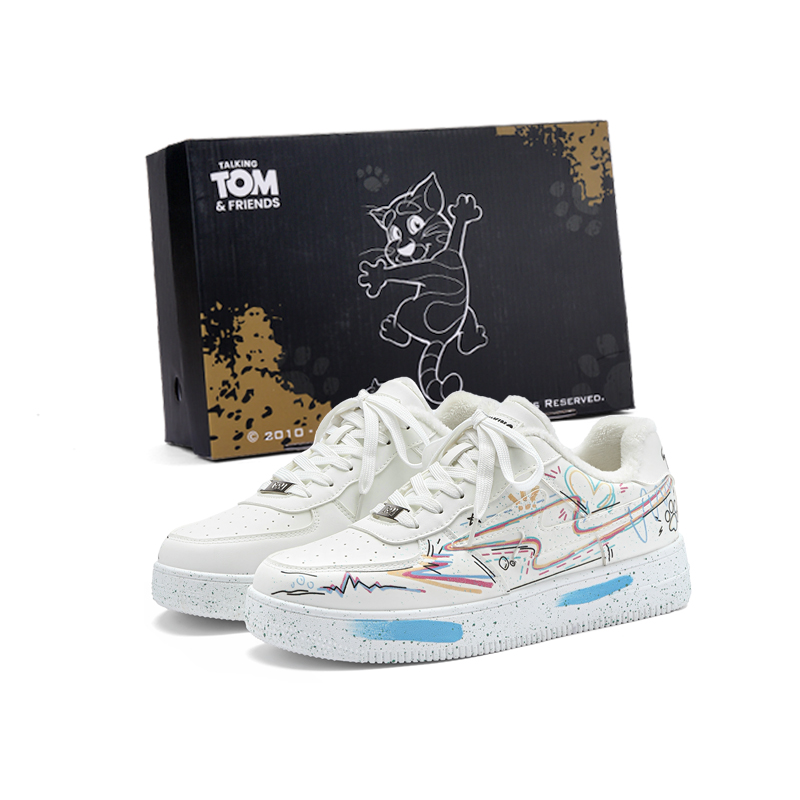 

Дышащие кроссовки для скейтбординга с низким верхом Unisex TALKING TOM, белый [fleece-lined]