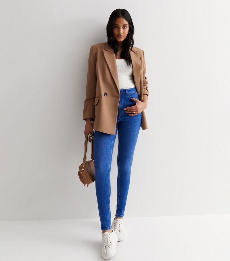 

Ярко-синие джинсы скинни Lift & Shape Jenna New Look, ярко-синий