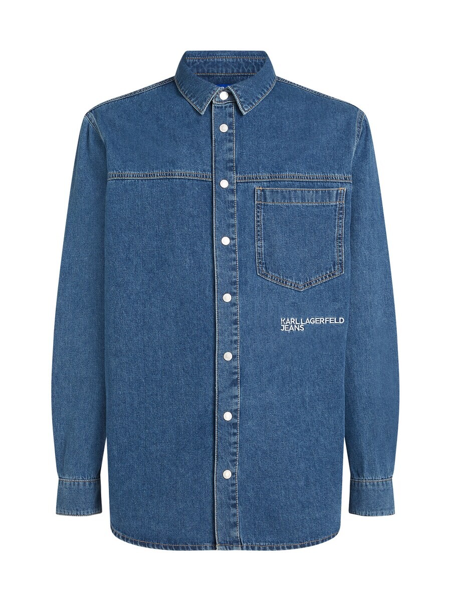 

Джинсовая рубашка KARL LAGERFELD JEANS Regular fit Button Up Shirt, синий деним