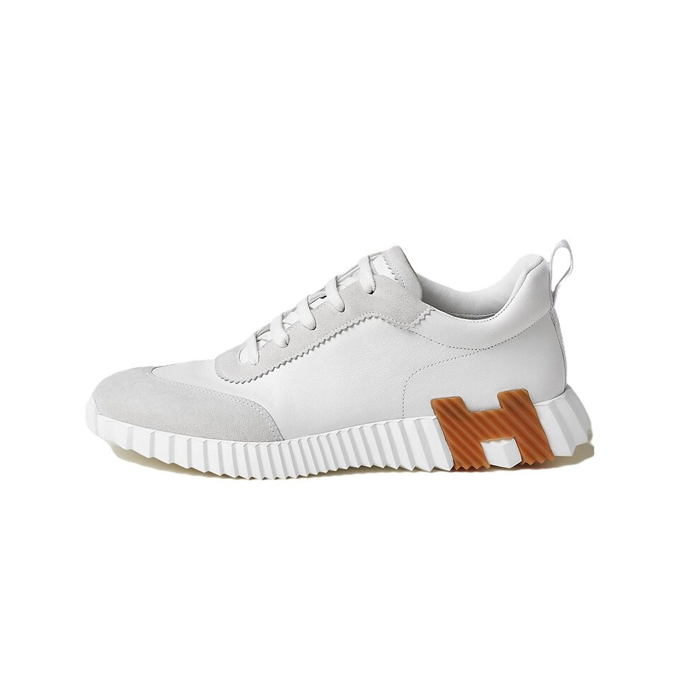 Женские кроссовки Hermes, белый/коричневый