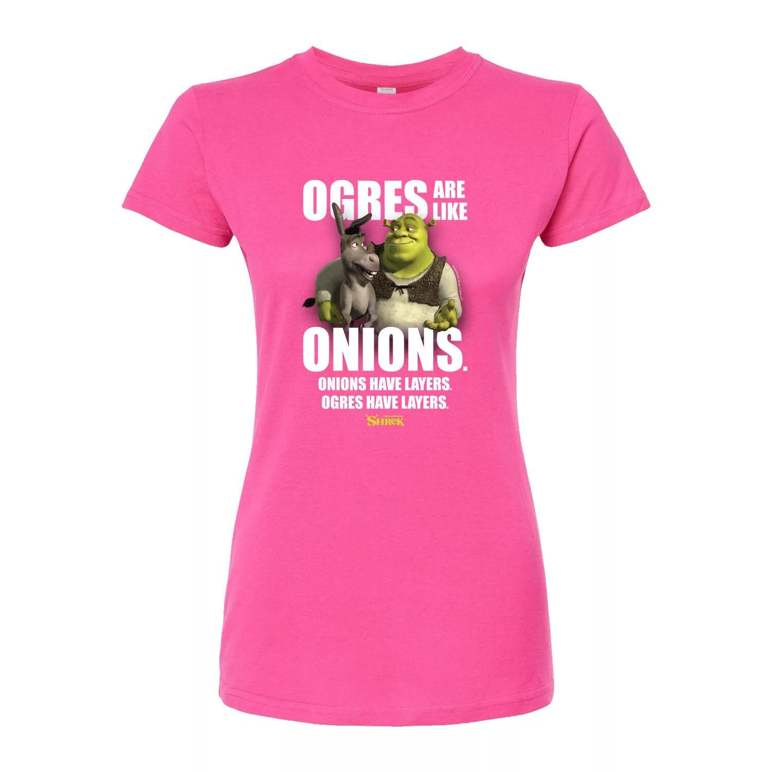 

Детская облегающая футболка Shrek Like Onions Licensed Character, розовый