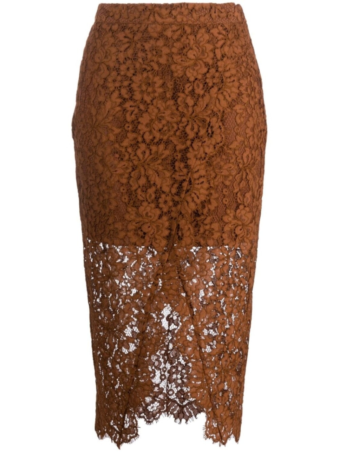 

TWINSET кружевная юбка миди, коричневый