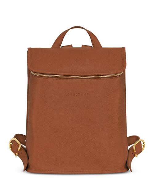 

Ле Фулон&;eacute; Кожаный рюкзак с молнией сверху Longchamp, цвет Brown