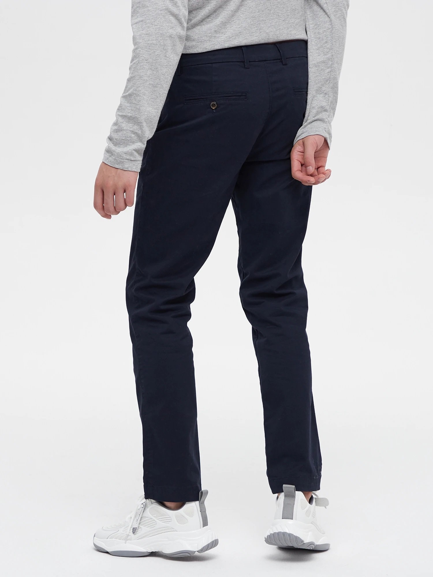 Брюки Gapflex Essential Khaki Slim Fit Gap, NEW_CLASSIC_NAVY — фото 3